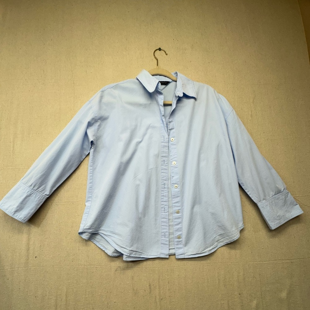 Zara women’s Light Blue Casual Button Down Shirt